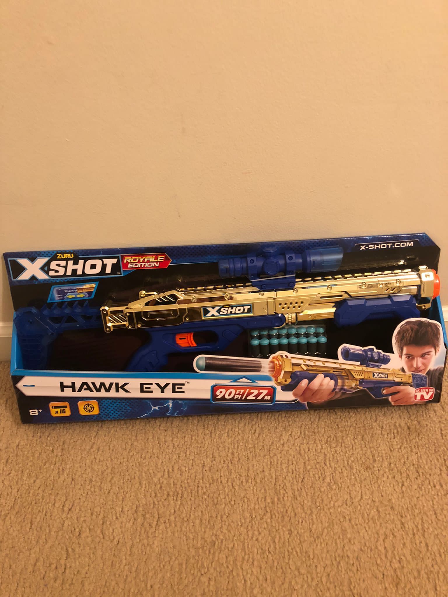 Dart Gun Xshot Zulu Hawk Eye  Royals Edition With 16 Darts