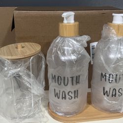 New 2 Pack Set Of Mouthwash Dispenser