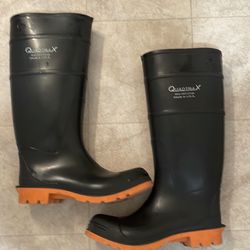 Quadtrax Men’s Black Rubber Boots Size 6