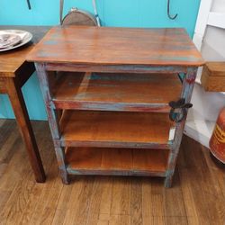 Rustic Table With Shelves 