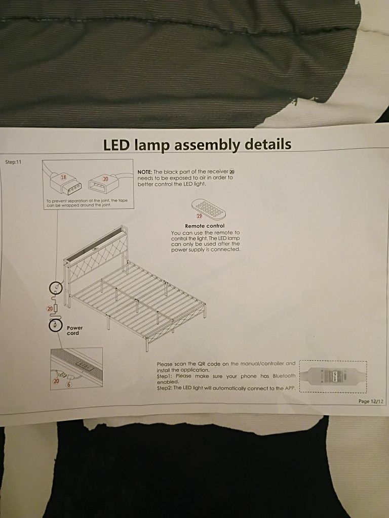 LED full Size Medal Bed Frame