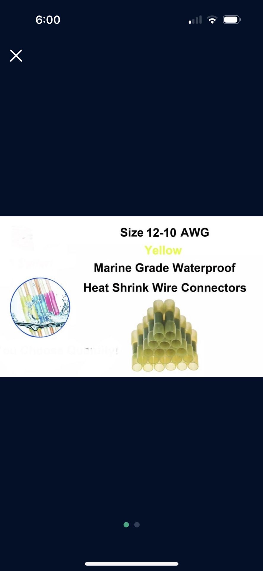 100 Yellow AWG 12-10 Marine Waterproof Heat Shrink Crimp Butt Wire Connectors