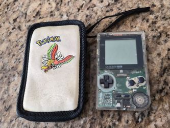 GameBoy Pocket Clear Handheld with Pokemon carry case
