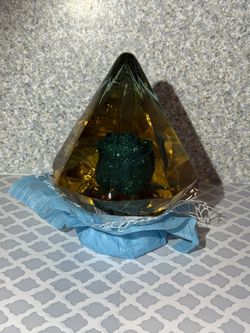 Blue Glitter Diamond Rose Globe