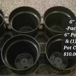 6" Poly Planter Pots & 6 Pack Cradle... Qty. (2) Six Packs