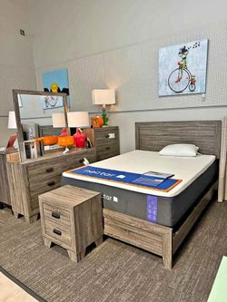 4-Pieces (Bed Dresser Mirror Nightstand) Queen Bedroom Set $645!! King $699!!