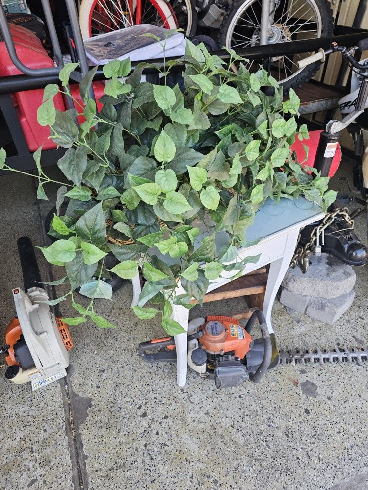 Fake  Plant With Basket And 2 Trees