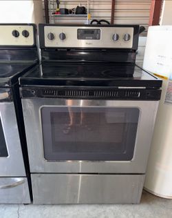 Whirlpool Stainless Steel Flat Top Stove Oven Range