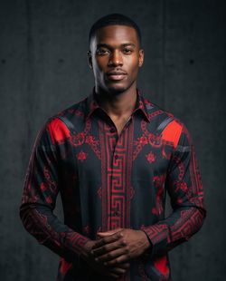 Deniko shirt button front rhinestones floral