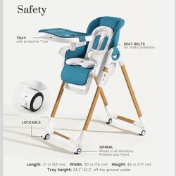 High Chairs for Babies and Toddlers, Height Adjustable Baby High Chair, High Chair with Removable Tray, Adjustable Backrest, Portable Baby Dinning Cha