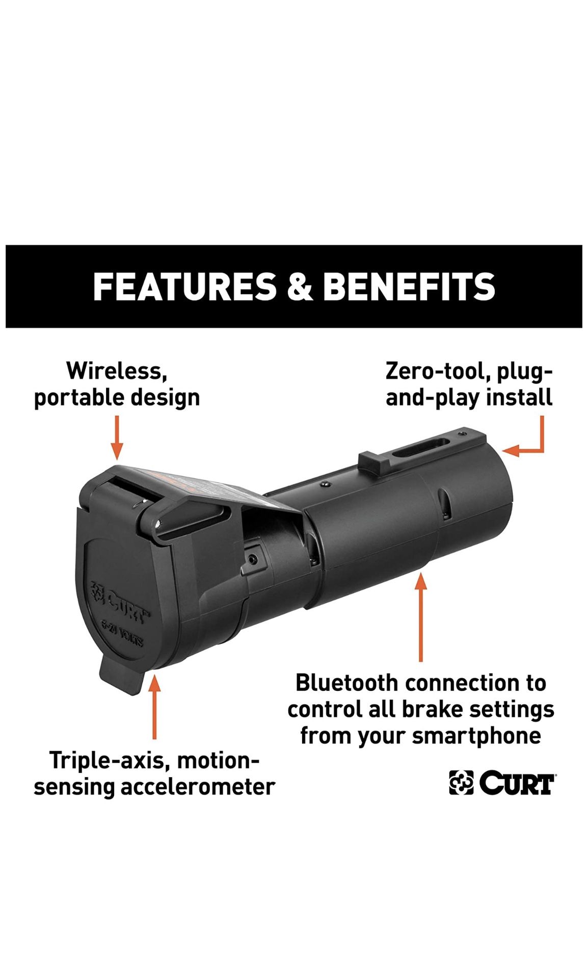 CURT 51180 Echo Mobile Electric Trailer Brake Controller w/Bluetooth