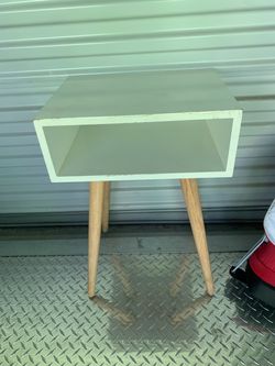 White designer end table