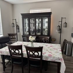 Table With 8 Chairs And China Cabinet 