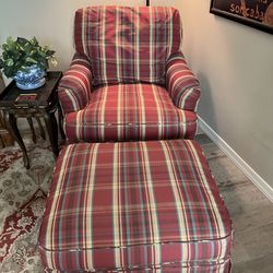 Pearson Custom Chair and Ottoman