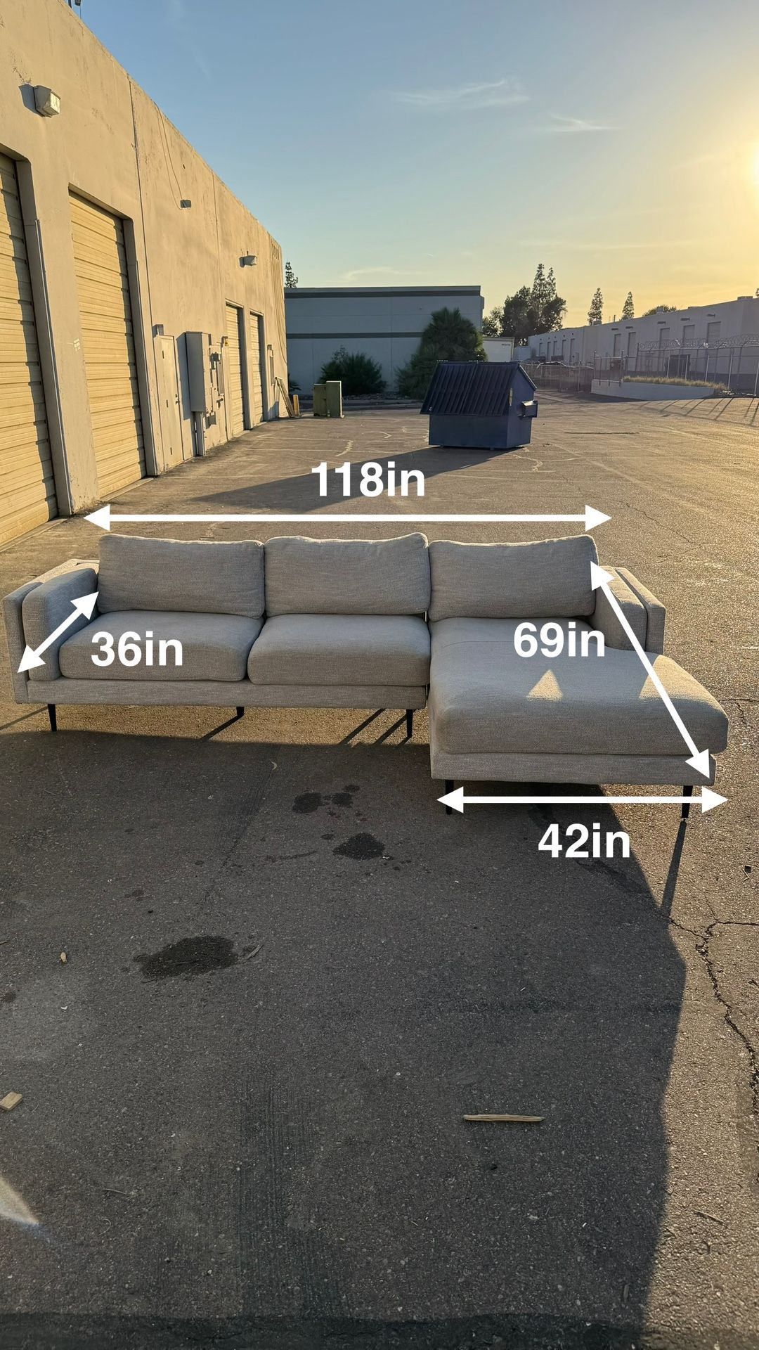 L Shaped Sectional Couch - FREE Delivery
