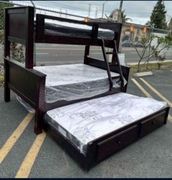 Bunk Beds / Literas Twin Full Full / Madera 100% Pinewood /
