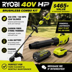 🔥 RYOBI 40V HP Brushless Combo Kit 🔥 BRAND NEW