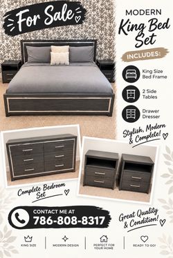 Modern King Bedroom Set – 4 Pieces