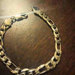 Silver 925 Figaro Bracelet 8 Inch
