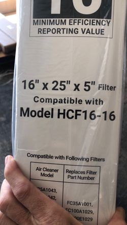 16 Filter 16x25x5. TWO In BOX