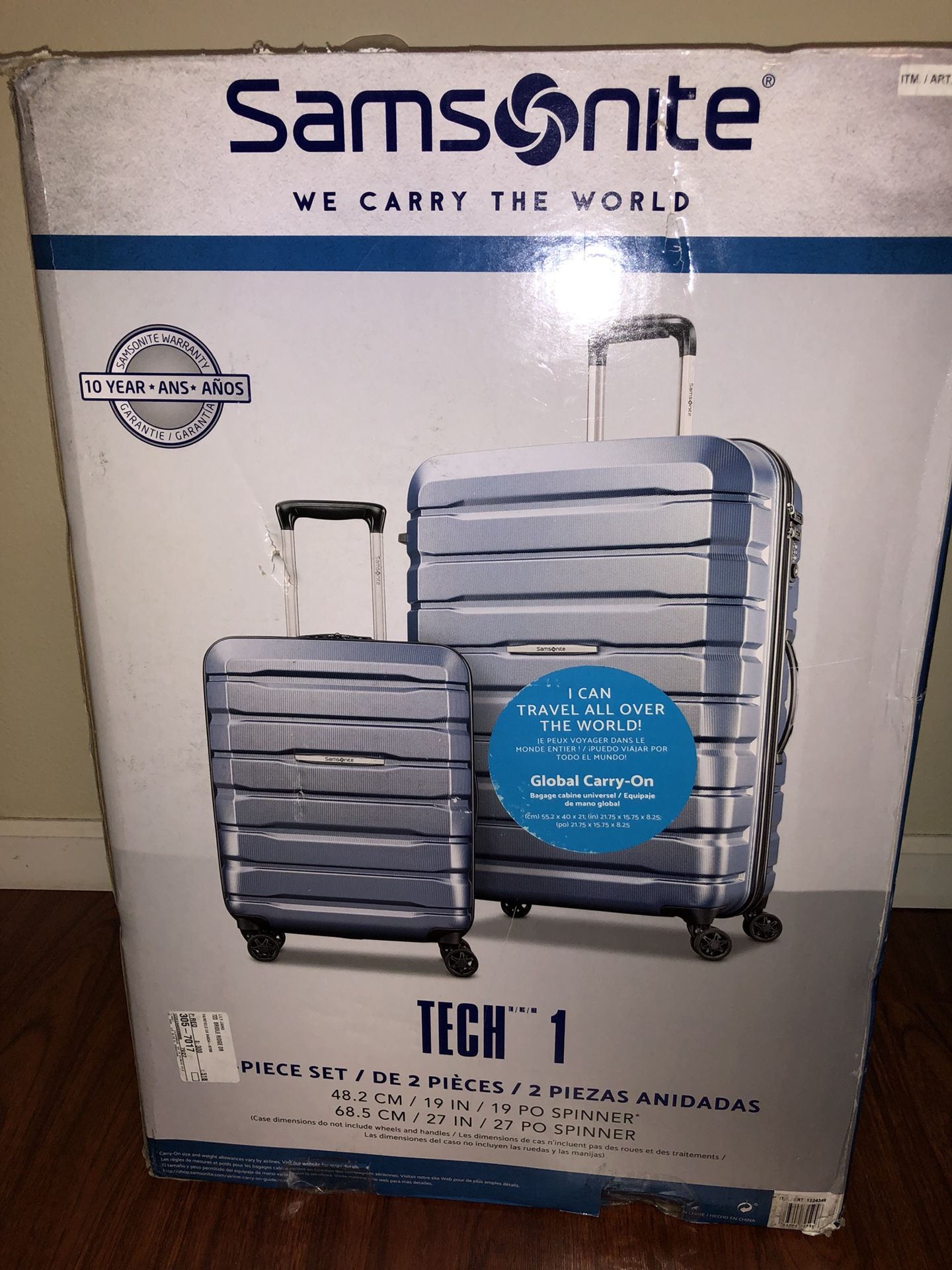 Samsonite Tech-1 International Sizing 2-piece Hardside Spinner Luggage Set BLUE
