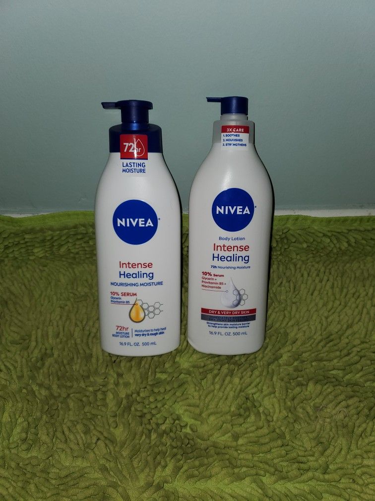 2 Nivea Body Lotion 16.9oz 72h Nourishing Moisture Intense Healing