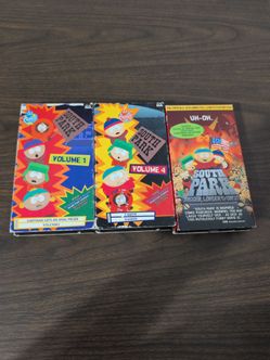 VHS South Park Vol 1 , 2 , and Bigger Better Uncut Movies