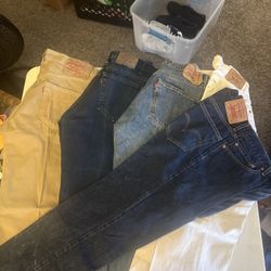34x30 Vintage Levi’s Jeans Lot, Denim, 90’s, Y2K, 501 Button Fly, 505, Excellent