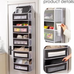 Over The Door Storage Organizer - 5 Shelf Hanging Organizer with 10 Side Pockets, 48 lbs Load
