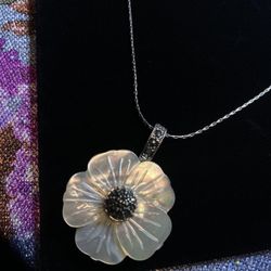 Mother Of Pearl Pendant Plus Necklace 