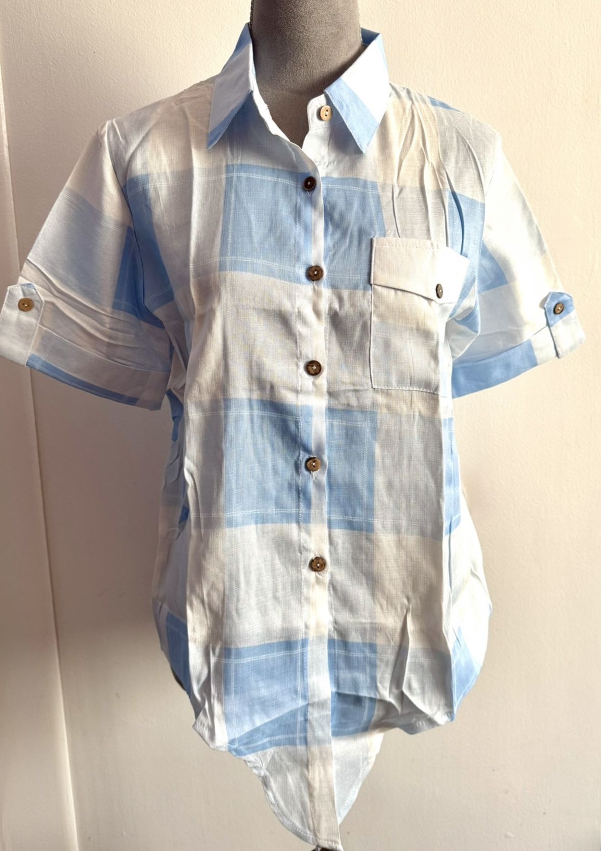 Plaid Blouse, XL