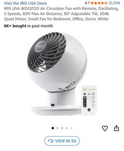 IRIS USA WOOZOO Air Circulator Fan with Remote