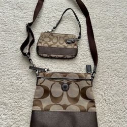 Coach cross body purse and wallet wristlet