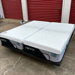 Like New Nectar Premier Memory Foam Split King Bed with Adjustable Base