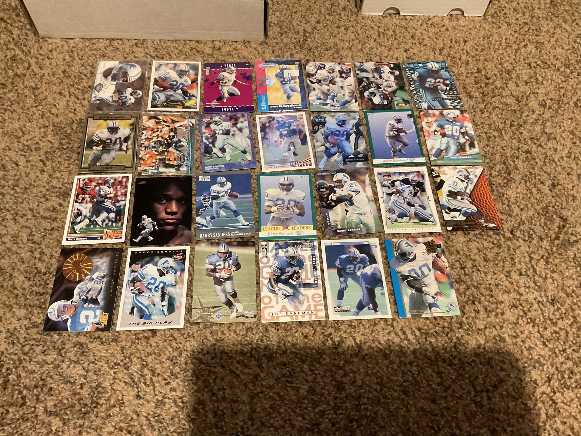 27 Barry Sanders Football Cards With Inserts Detroit Lions Legend HOF