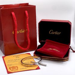 Cartier Love Bracelet Silver Size 18