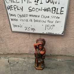 Vintage Wooden  Carved Cigar Store Statue 