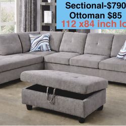 BRAND NEW -Free Delivery. Sectional, Sofa , Couch 