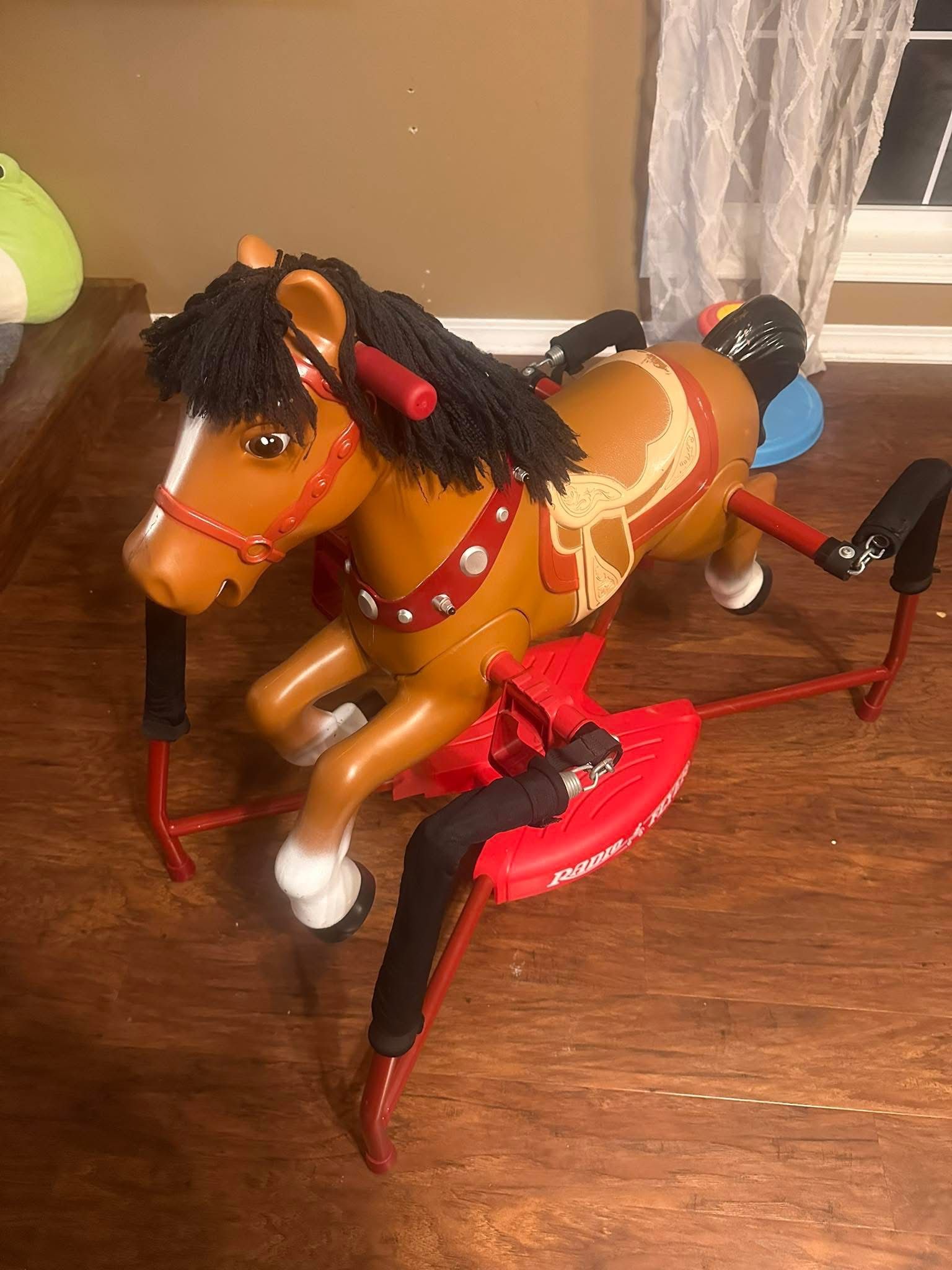 Radio Flyer Blaze Interactive Riding Horse, Brown Ride-on Pony for Kids 2-6 Years, Realistic Sounds