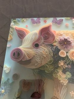 Puzzle, pig floral design