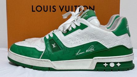 LV Trainer Green White Monogram Sneakers