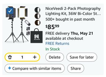2-Pack Photography Lighting Kit with Remote Control