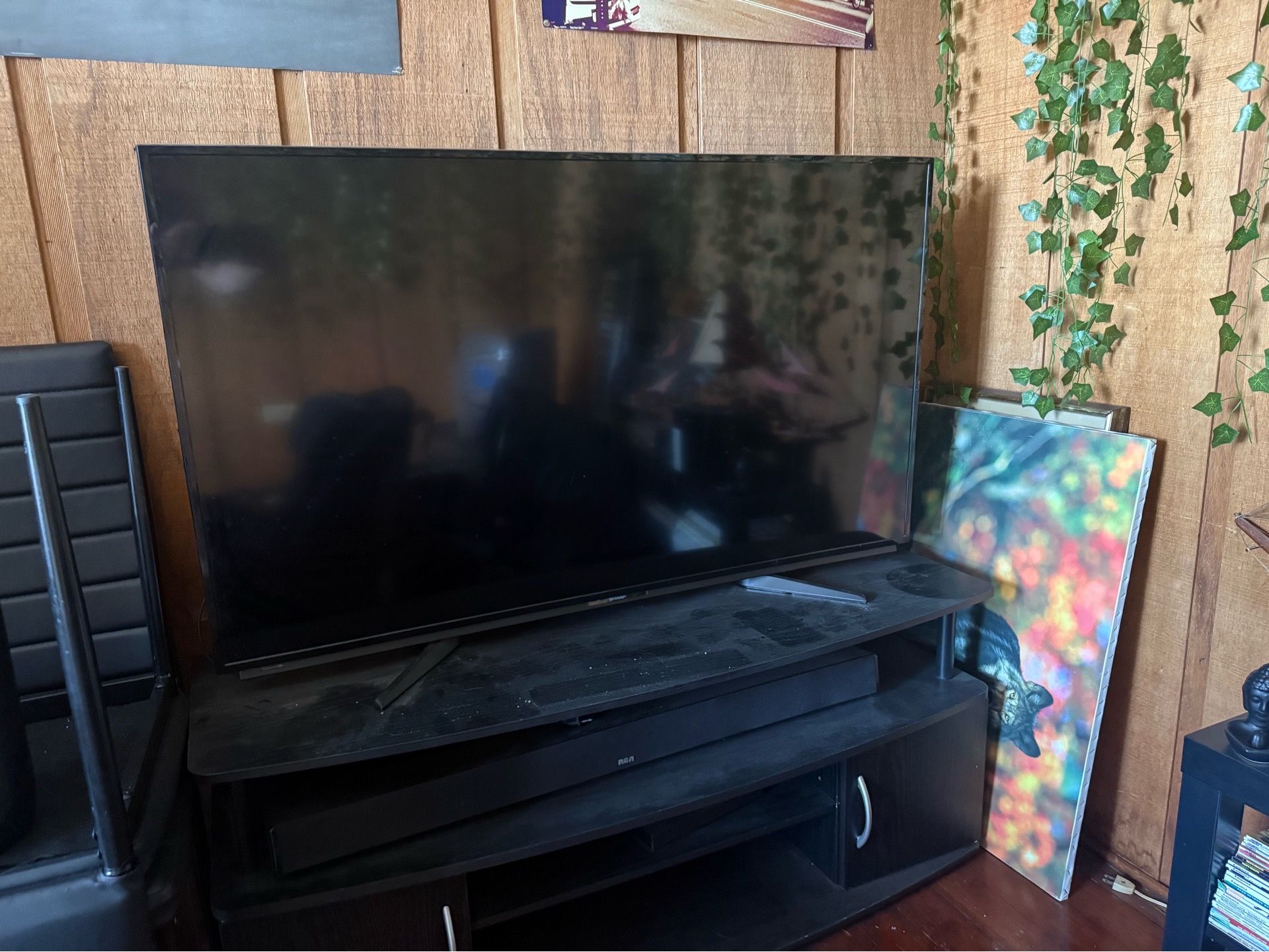 Sharp 55 inch tv with stand and sound bar