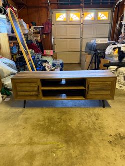 Mid-Century Modern Wood TV Stand Console