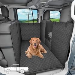 Universal Fit Dog Car Seat Cover W/ Mesh Ventilation, Waterproof, for Full-Size Trucks & SUVs