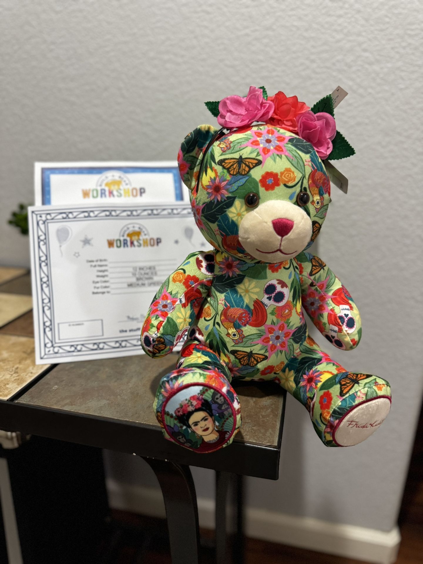 🌺 Frida Kahlo Build-A-Bear – Exclusive Floral Headband – Unused with Certificate 🌺