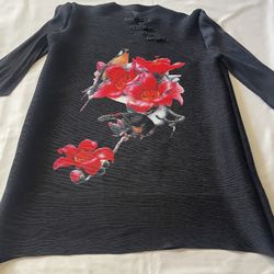 Fashion sculpted lines Top Dress Shirt Blouse Chinese Knot 3/4 Sleeve Elegant