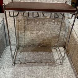 Small Bar Shelf, Wine And Glasses Rack