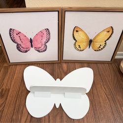 Butterfly pictures and Shelf