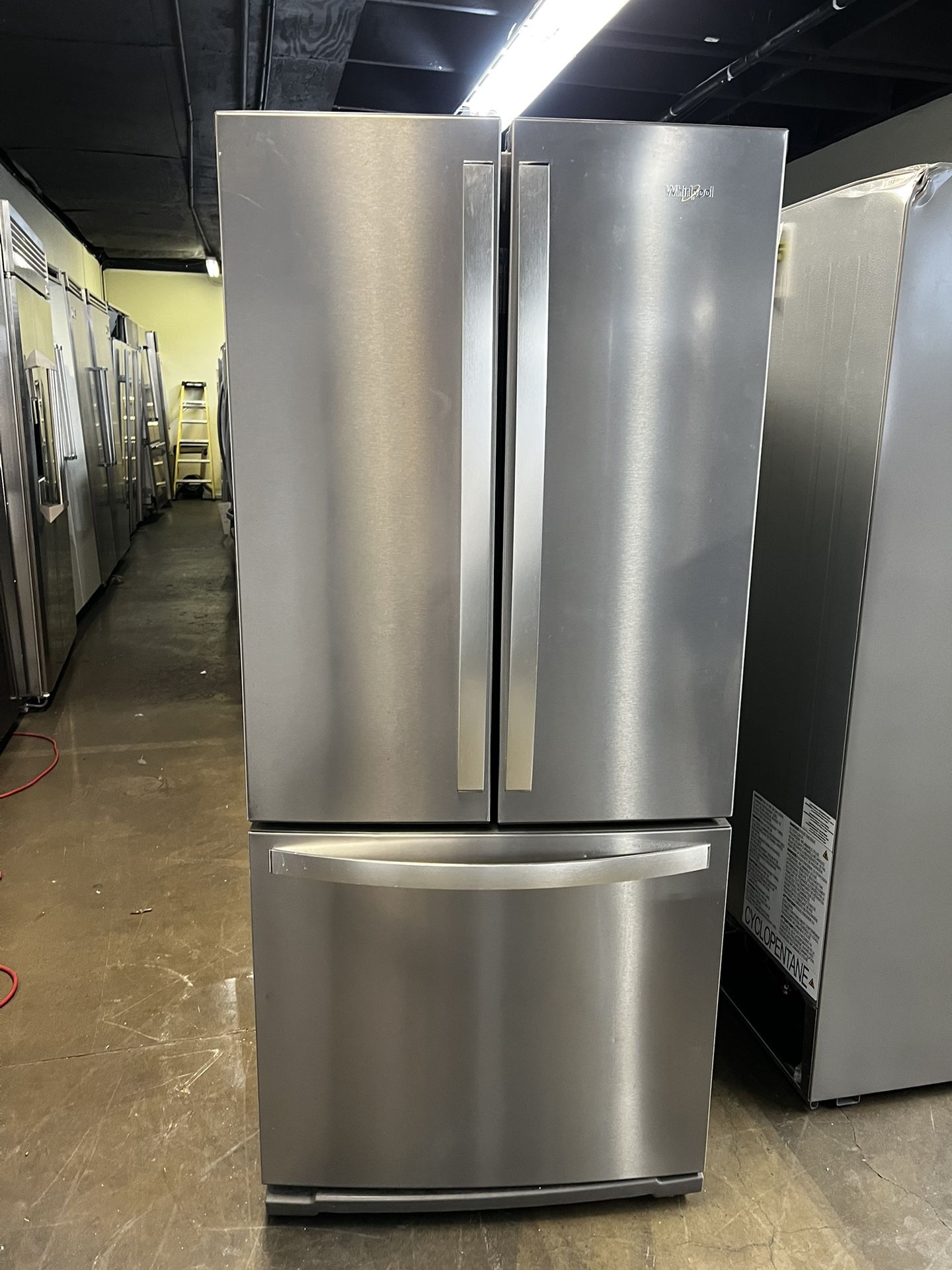 Whirlpool 30”Wide French Style Stainless Steel Refrigerator